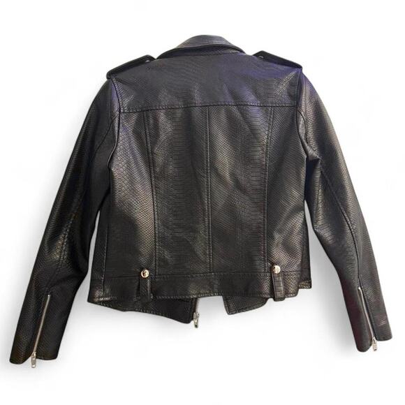 Black faux leather biker jacket - Picture 2 of 5
